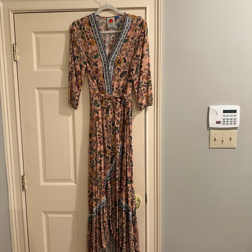Floral Maxi Dress with V-Neckline